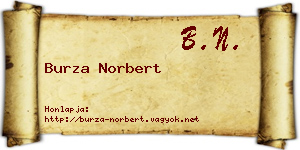 Burza Norbert névjegykártya