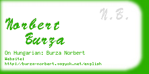 norbert burza business card